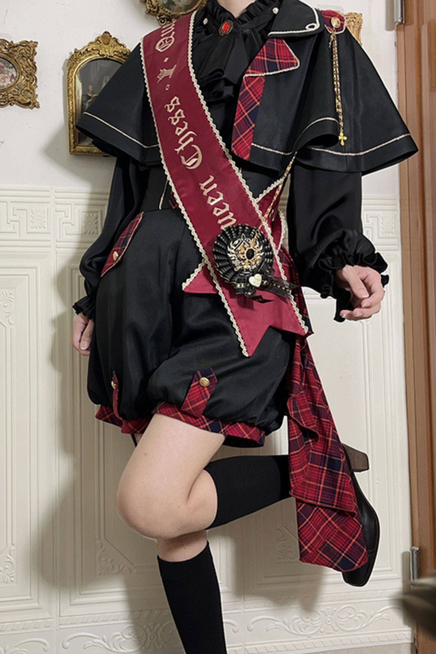 Lolita Prince Blouse + Shorts + Checkered Casquette