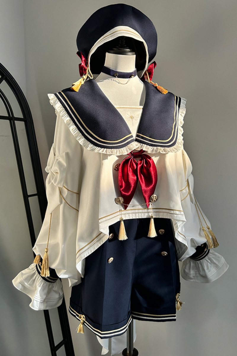 Night Servant Bird Sailor Top + Jacket + Short Pants + Beret + Choker