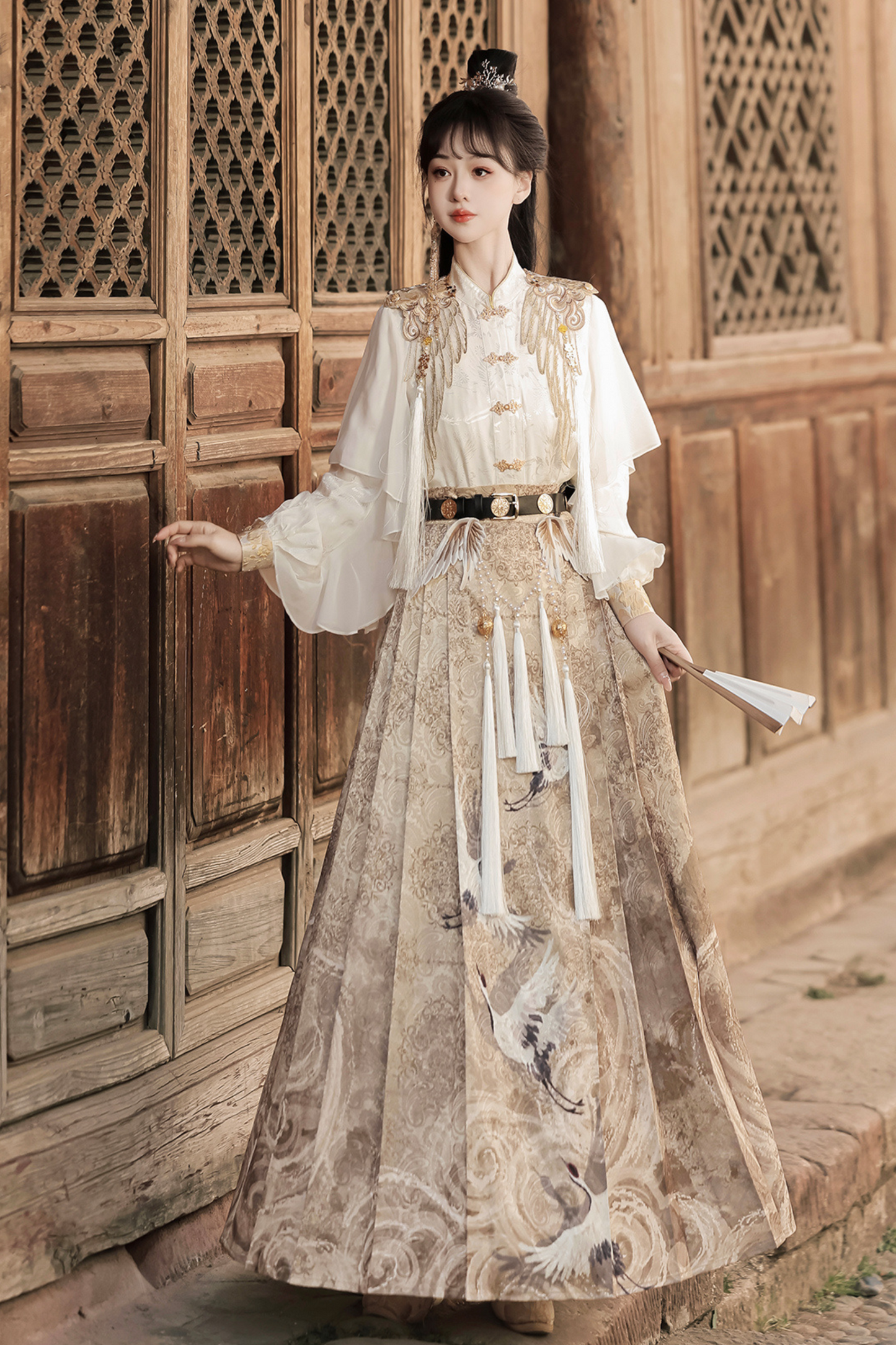 Retro China Blouse + Long Skirt