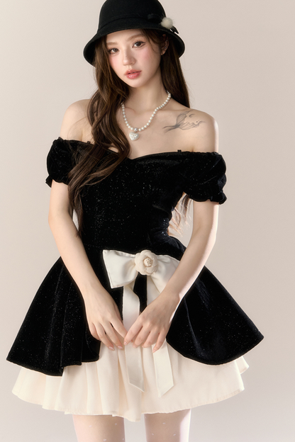 Velvet French Black Dress