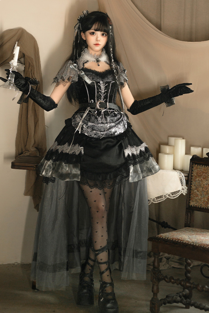 Dark Knight Rose Gothic Dark Cross Crachely Love Lolita Dress