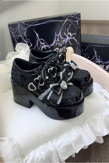 Dark Sweet Love Ribbon Shoes