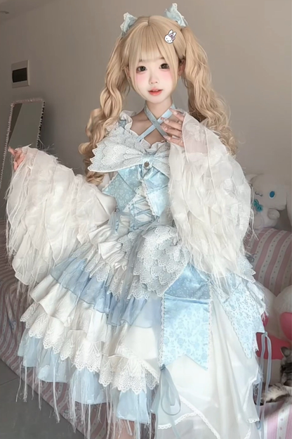 Angel Princess Jumper Skirt + Top + Veil + Hat + Hairband