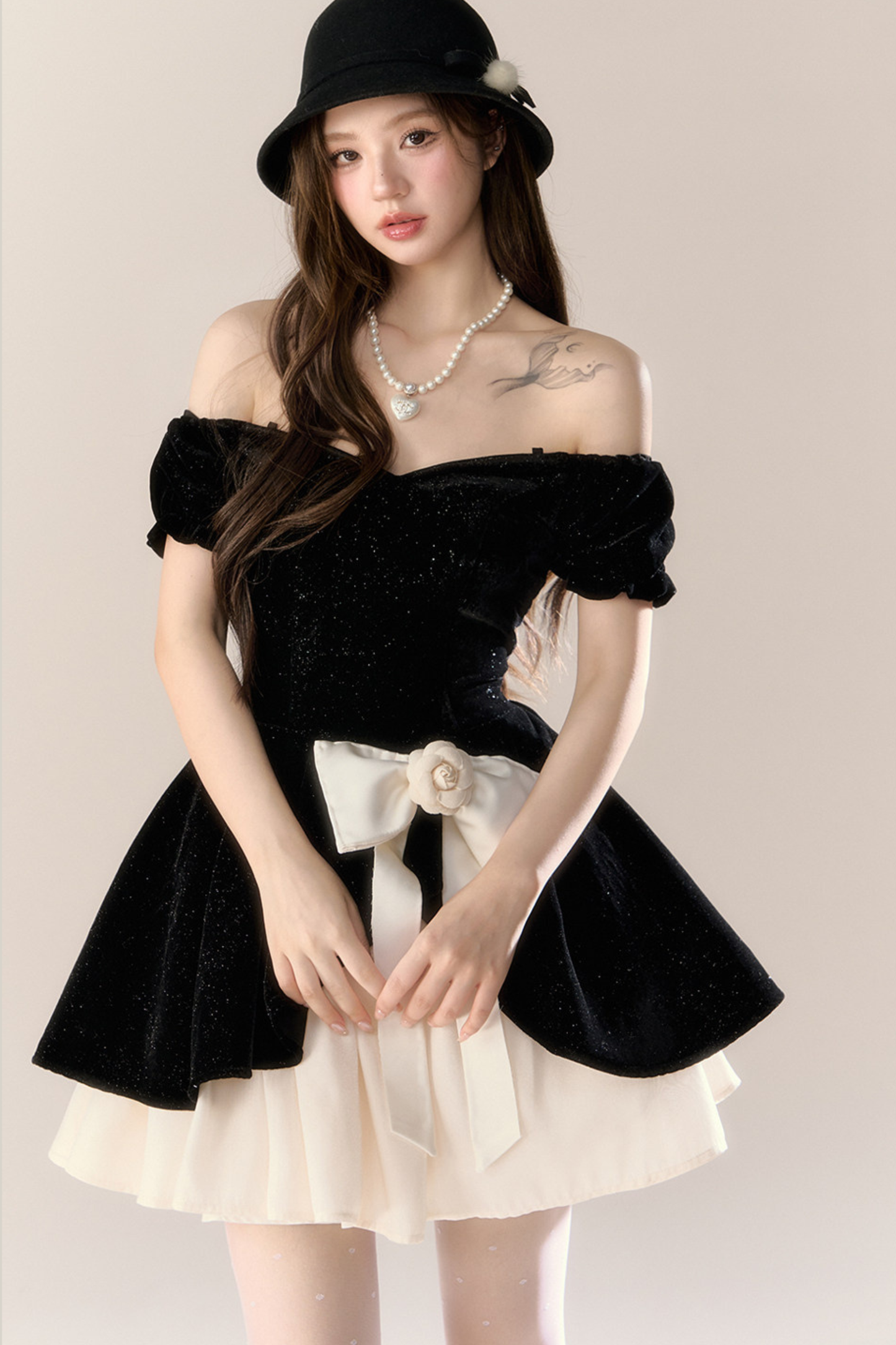Velvet Girly French Banquet Dress