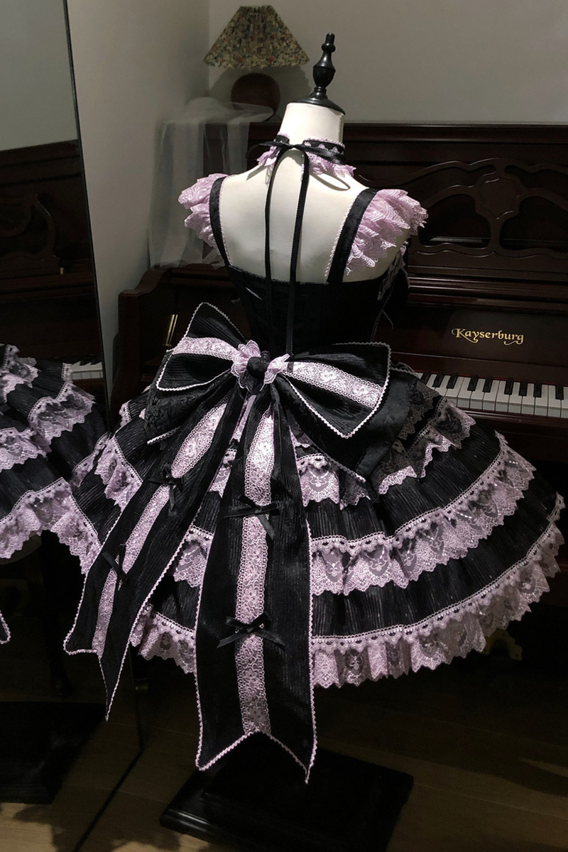 [pre-order] Princess Ballet Tiered Lolita Dress + Headband + Necklace + Sleeves + Tail