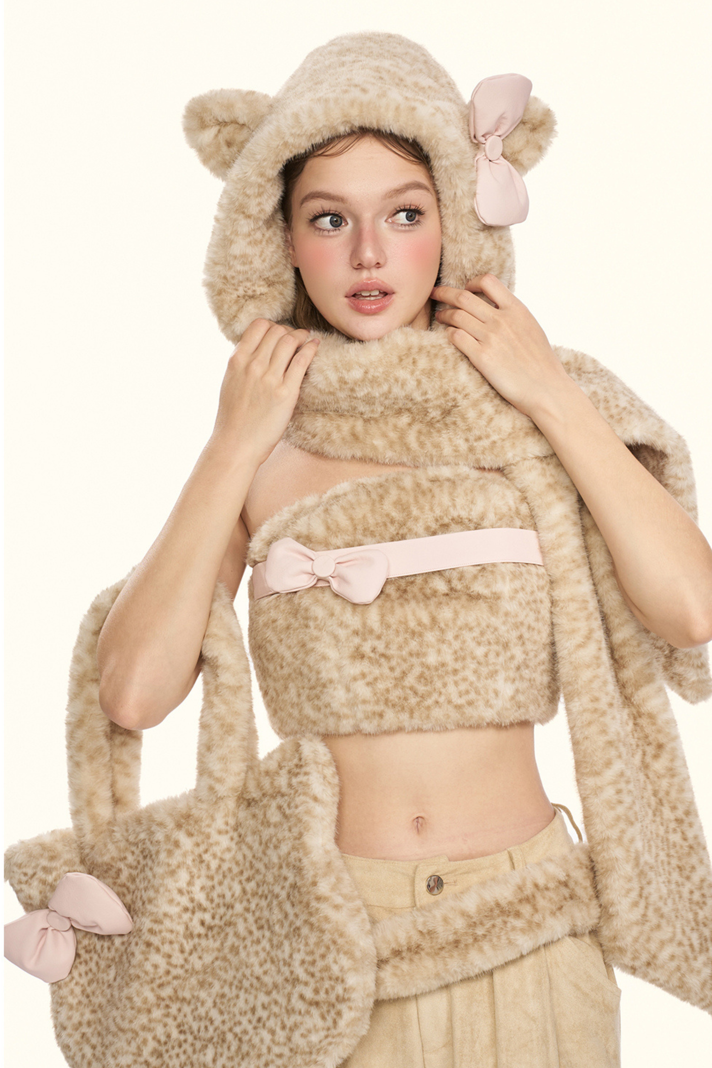 Little Milk Leopard Ribbon Bag