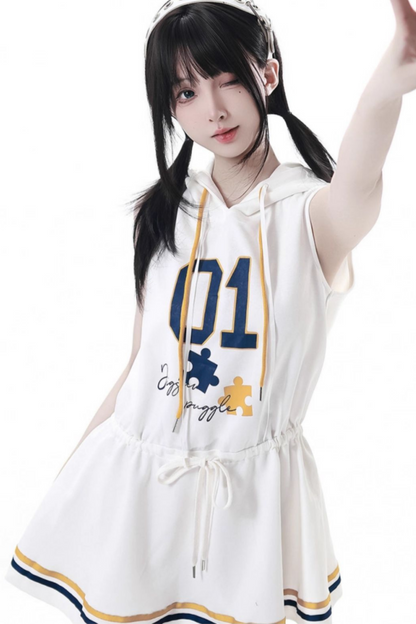 College Blue Jacket + Hoodie Dress + Pants + Sweat