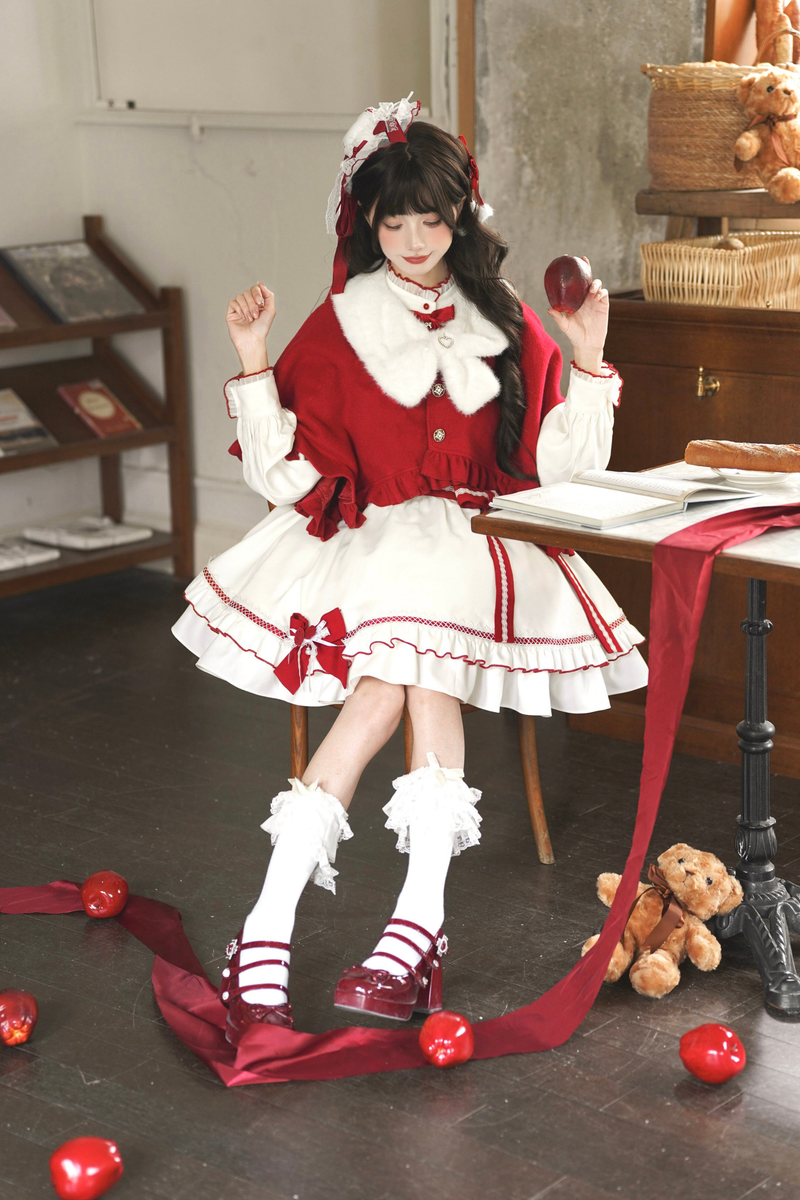 Red Wish Cape + Dress + Belt