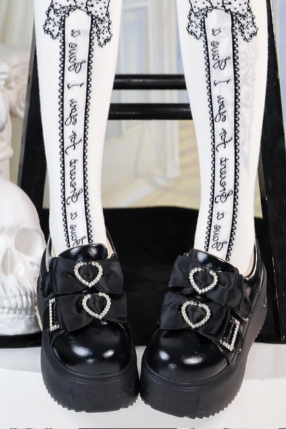 Ribbon Heart Platform Shoes