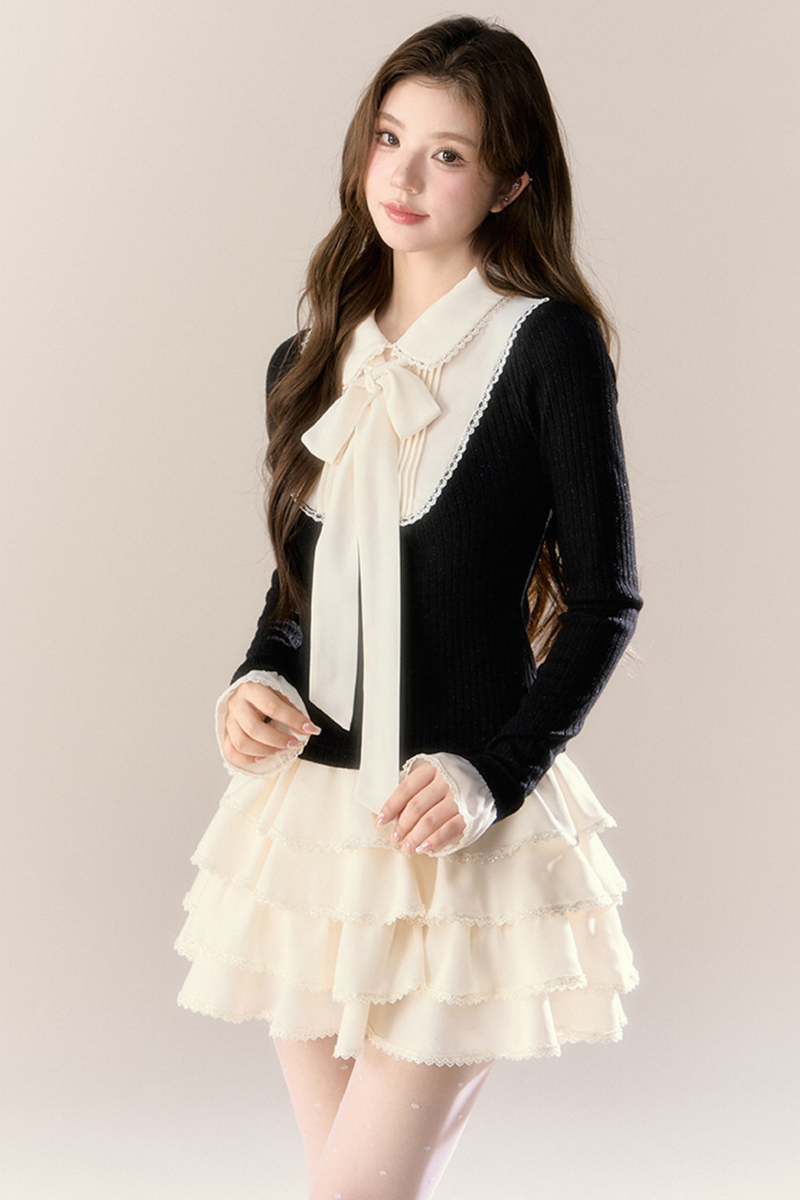French College Top + Tiered Skirt
