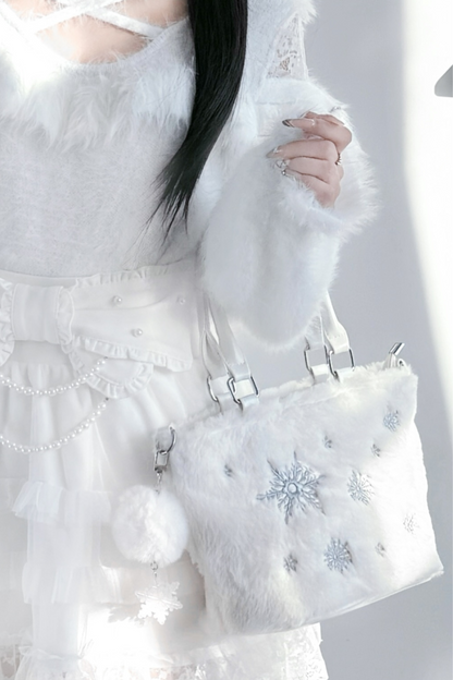 Chain White Fur Bag