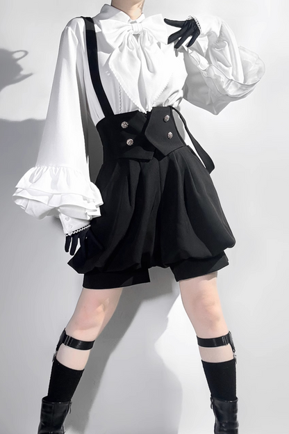 [pre-order] Retro Dark Prince Ribbon Shirt + Tail Shorts