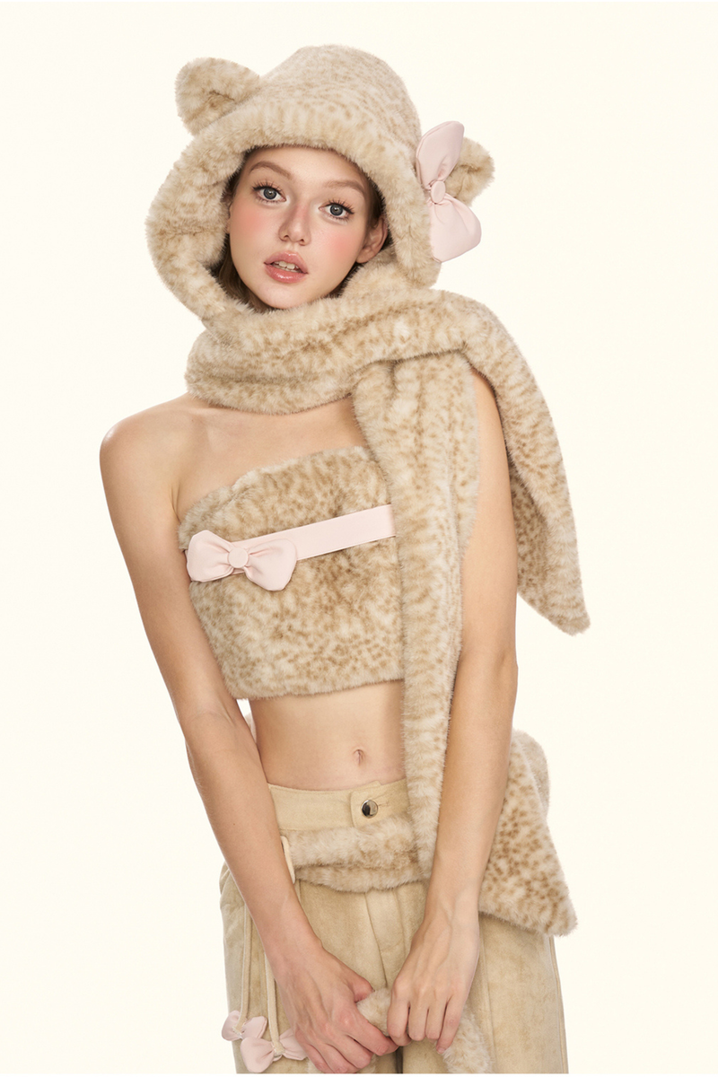 Little Milk Leopard Top + Pants + Hat + Belt
