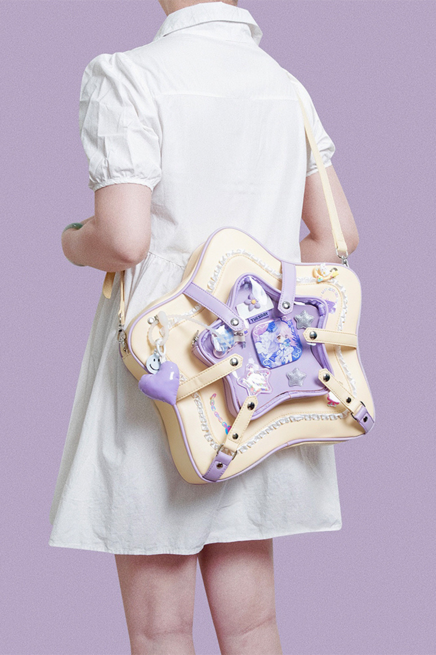 Cream Star Contrast Sweet Bag