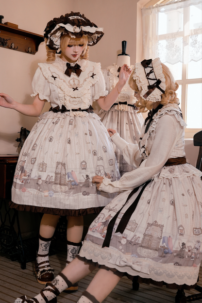 [pre-order Deadline: March 26] Cherry Lolita Dress + Jumper Skirt + Shirt + Bonnet + Headband