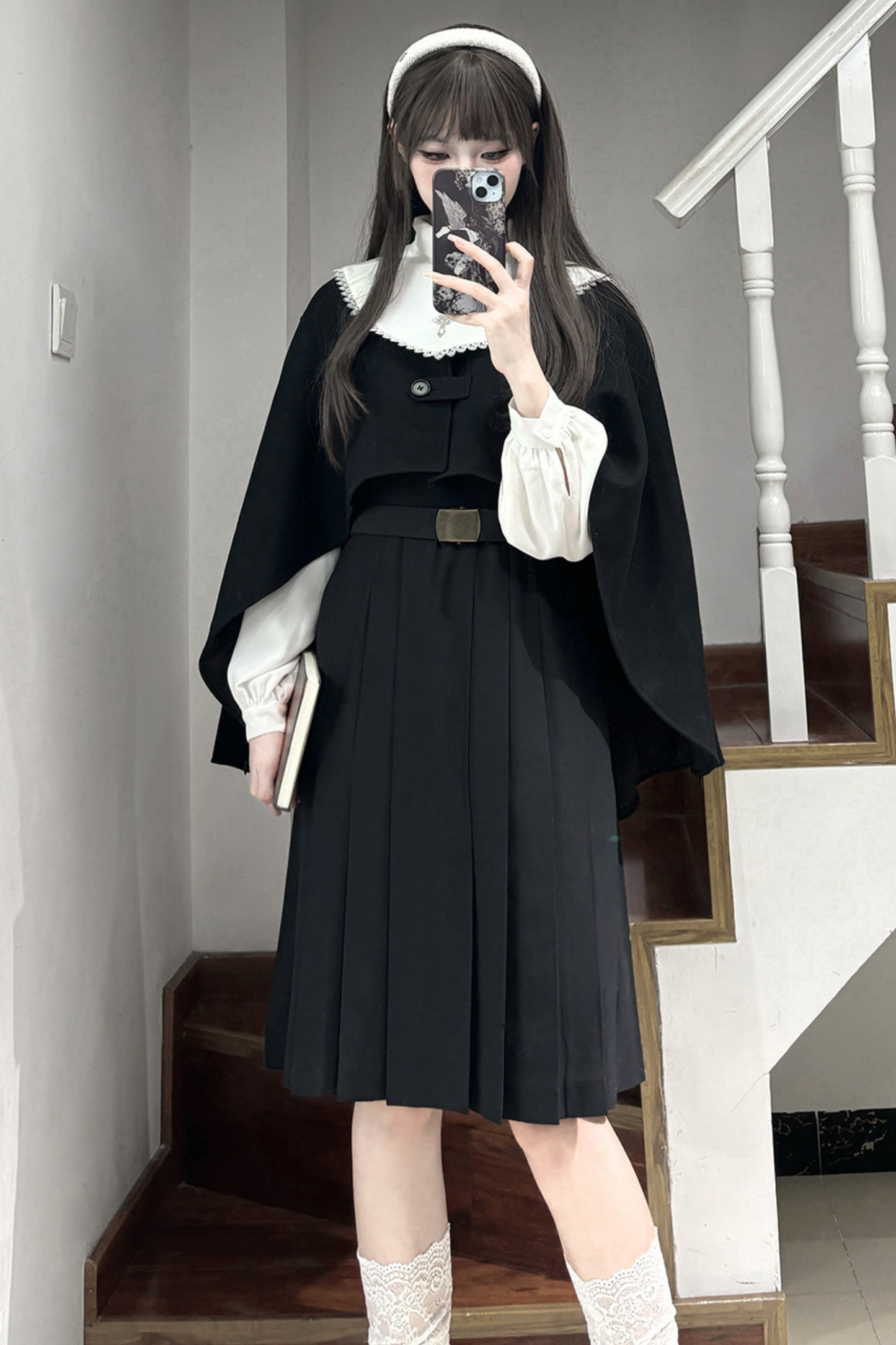 Gothic School Mantle + Top + Vest Dress