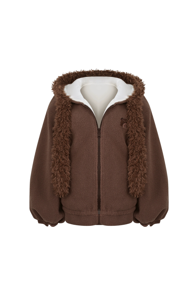 Bear Jacket + Moss Knit Suspender Top + Shorts
