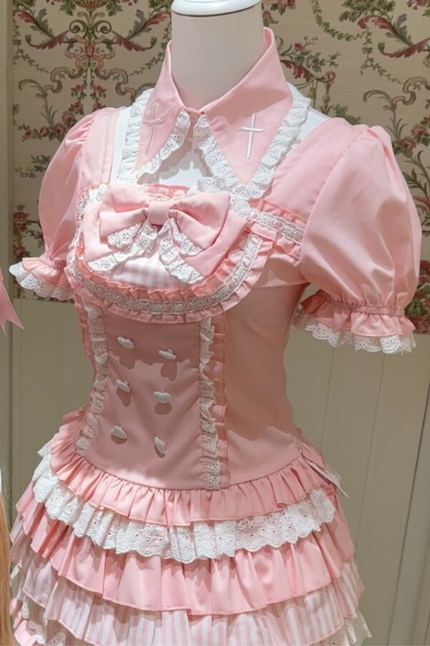 Pink Princess Tiered Tops + Skirt + Sleeves + Headband