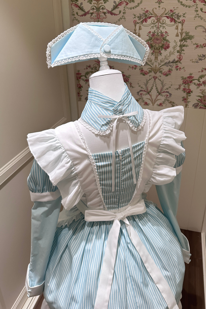Angelic Aqua Maid Apron Dress + Nurse Hat