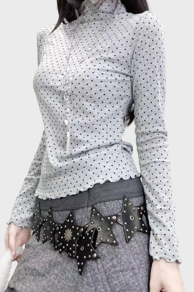 Polka Dot High Neck Top