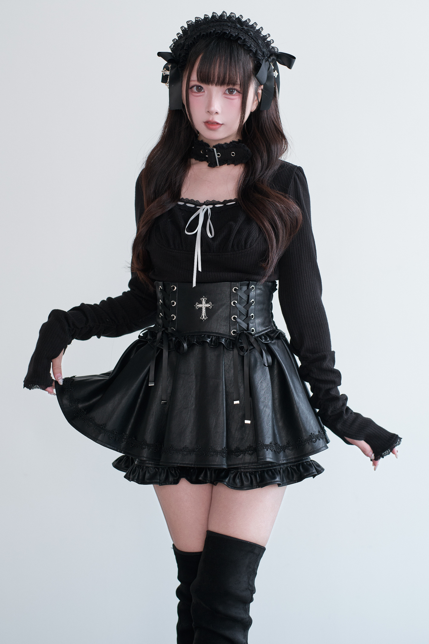 Choker Lace Top + Skirt