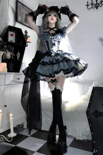 [pre-order] Medea Gothic Girly Ruffle Lolita Dress