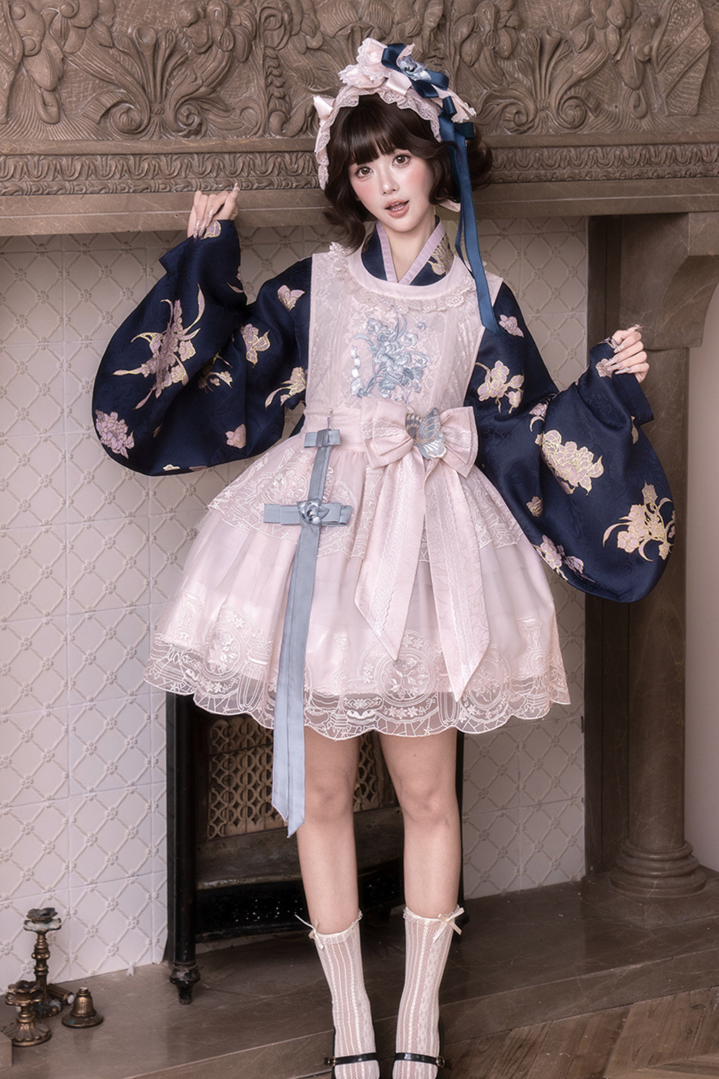 Colorful Jacket + Short Jacket + Dress + Headband + Ribbon