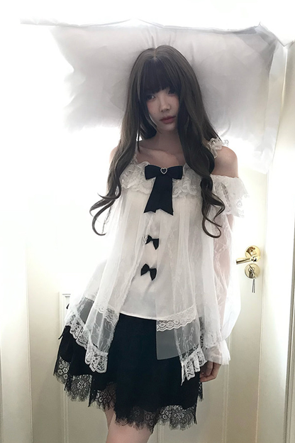 Ribbon Chiffon Top + Skirt