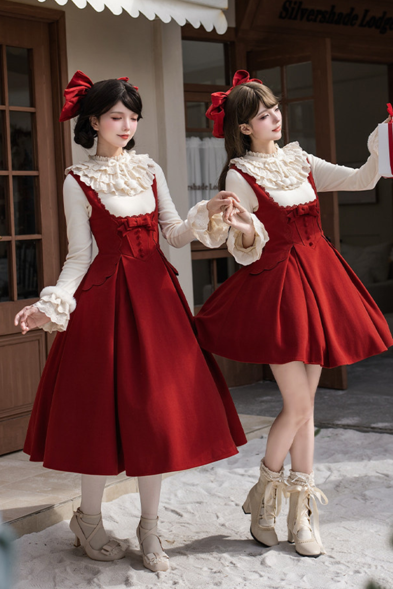 Velvet Rose Suspender Dress + Top + Bow