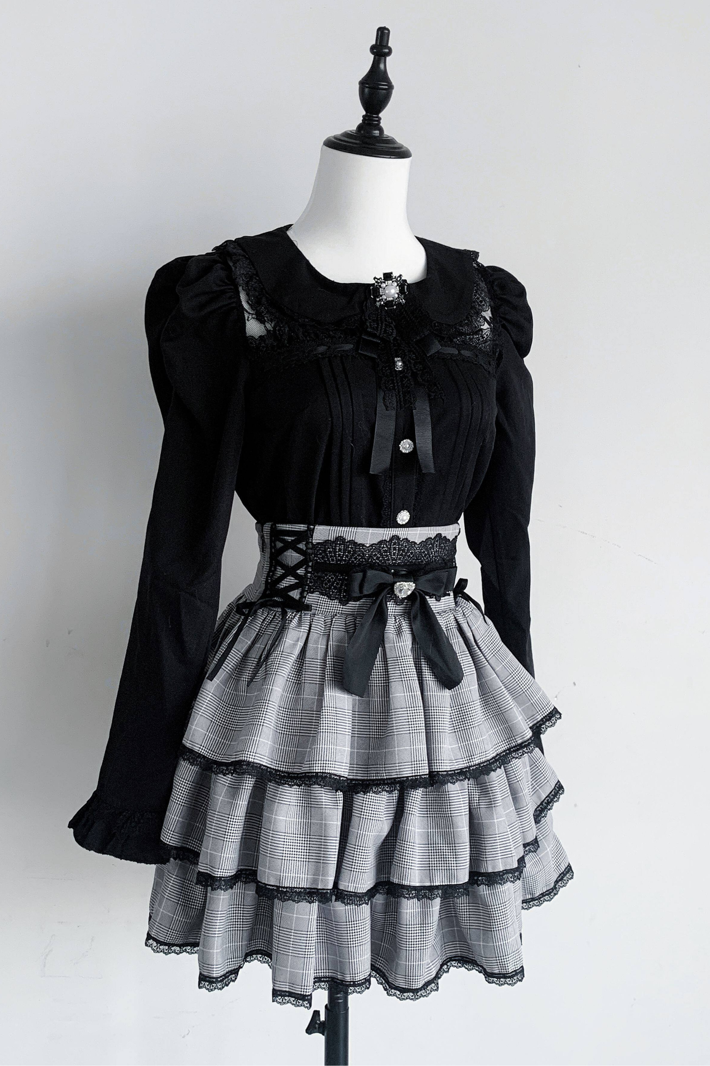 Dark Lace Top + Skirt