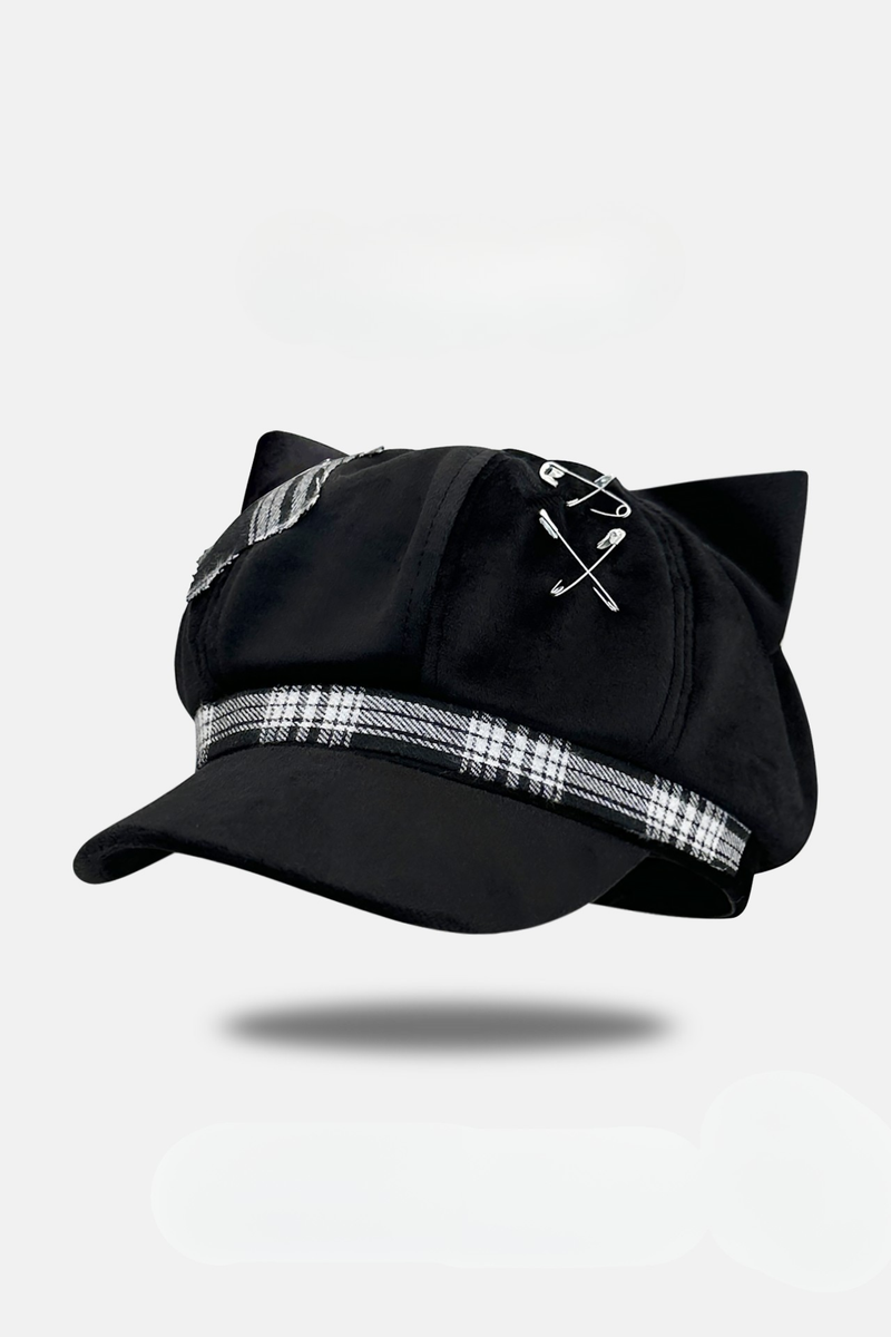 Cat Ear Subculture Plaid Hat