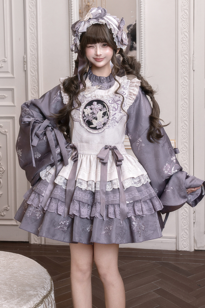 Chinese-style Ruffle Dress + Vest + Headband