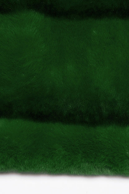 Green Stand Collar Long Sleeves Buckle Straps Faux Fur Punk Short Cloak