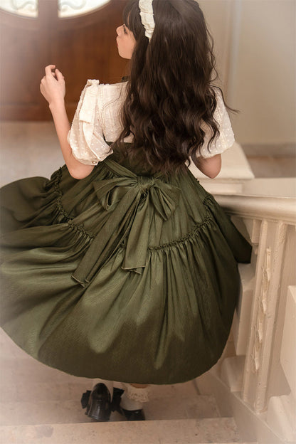 Dark Green Noble Retro Country Poetry Classic Lolita Dress