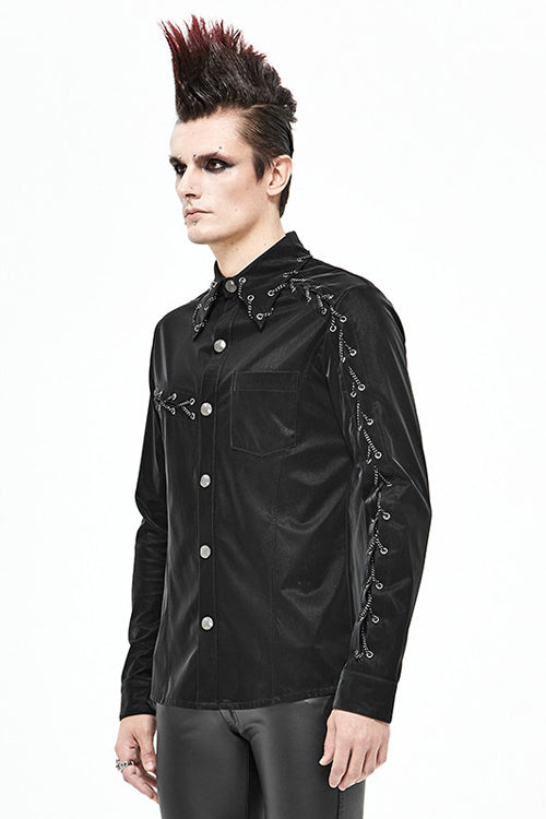 Black Rock Drawstring Punk Blouse