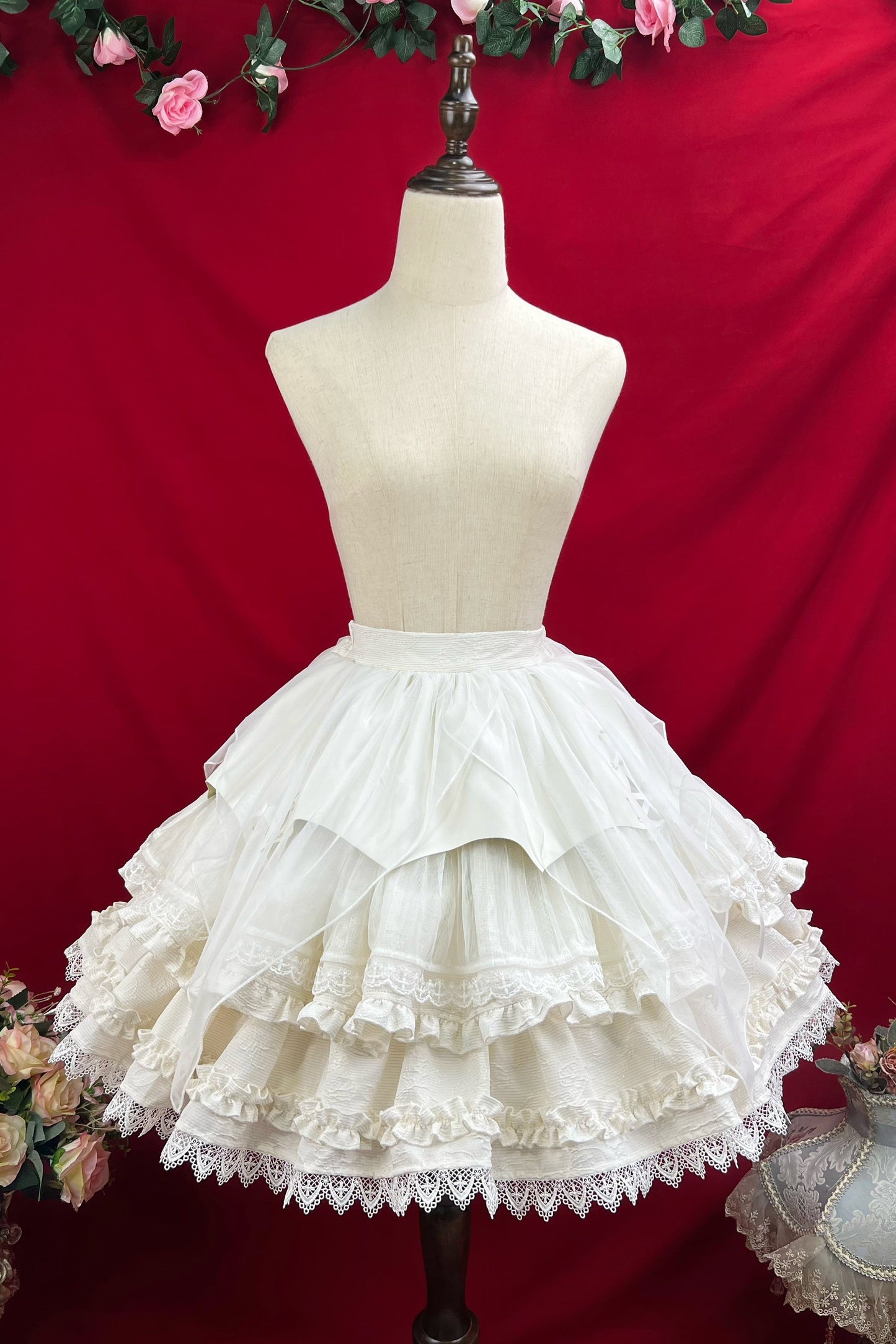 Princess Sleeve Lolita Gothic Blouse + Flare Skirt + Waist Belt