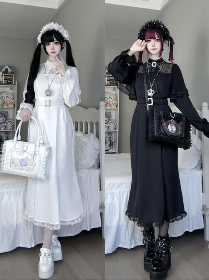 [pre-order] Clear Lace Ribbon Long Dress