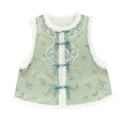 Orchid Butterfly Jacquard Chinese-style Dress Set