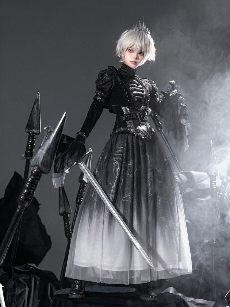 [pre-order Deadline: June 8] Phantom Knight Dark Gothic Military Dress Full Set (jacket + Bustier Top + Skirt)
