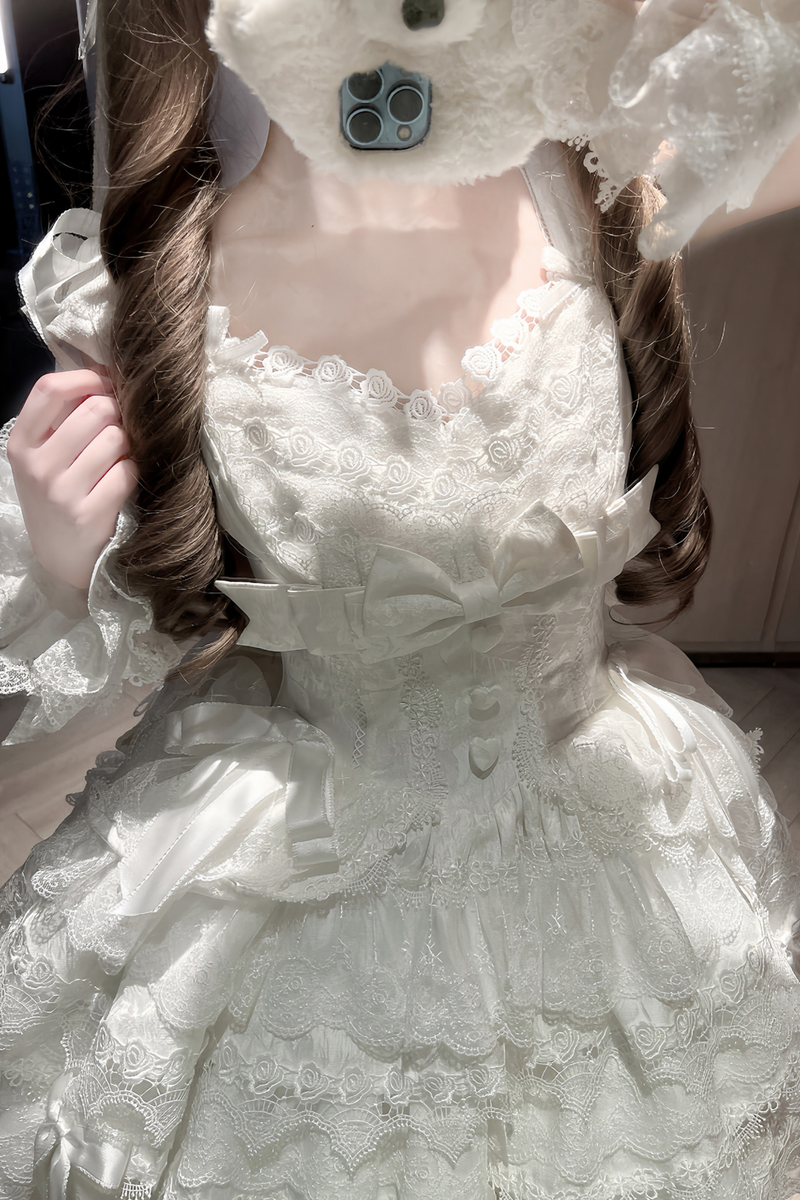 [pre-order] Princess Ballet Tiered Lolita Dress + Headband + Necklace + Sleeves + Tail