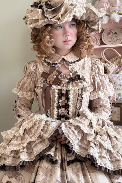 Briana Bear Print Dream Doll Lolita Dress + Jsk + Skirt + Shirt + Petticoat