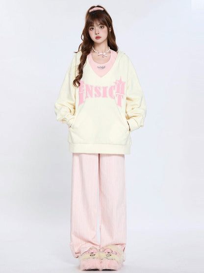 American Lazy Niche Sweatshirt Two-piece Set