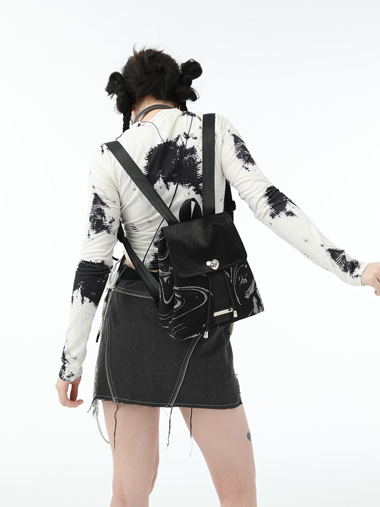 Y2k Cool American Denim Metal Buckle Backpack
