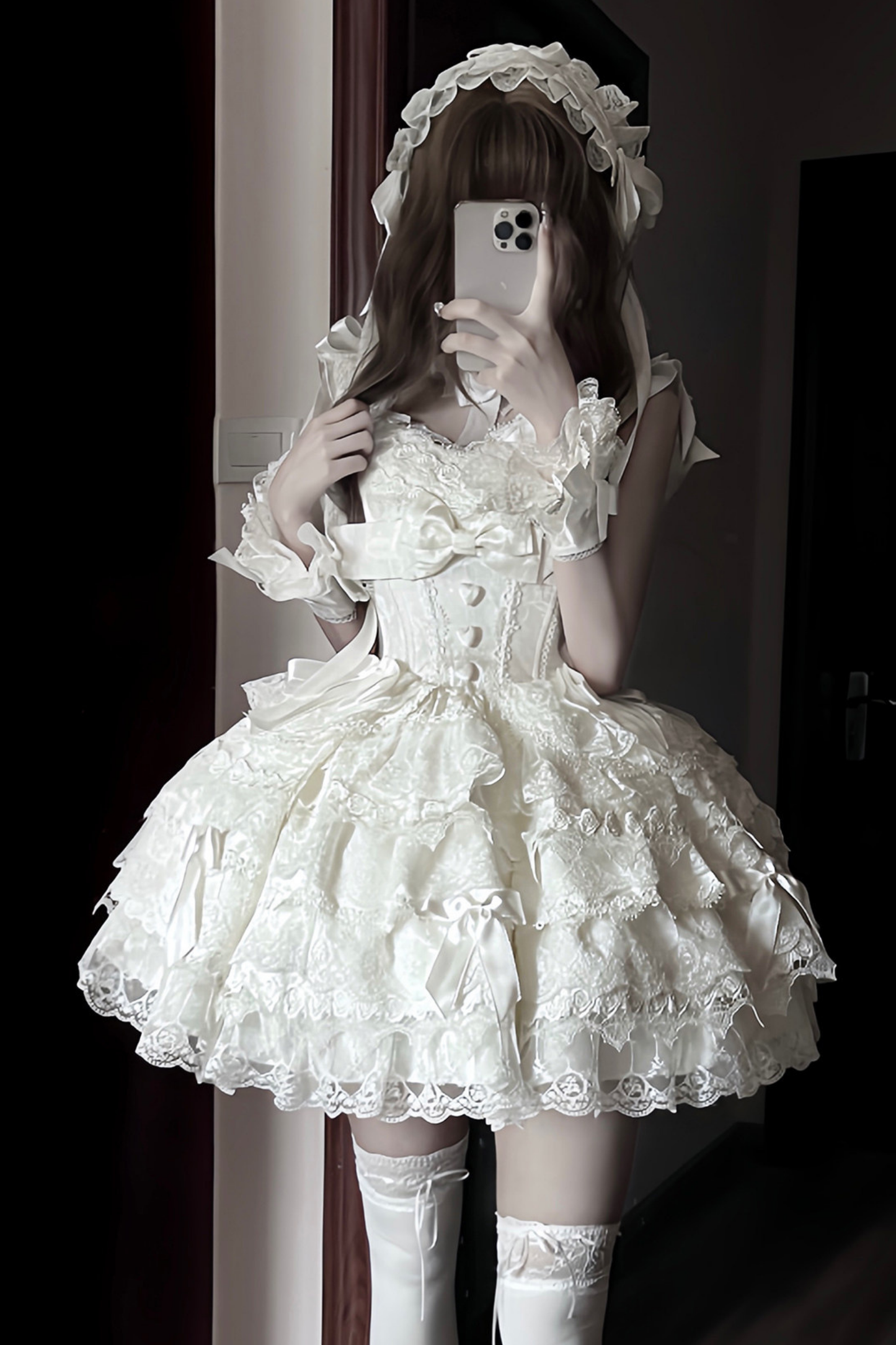 [pre-order] Princess Ballet Tiered Lolita Dress + Headband + Necklace + Sleeves + Tail
