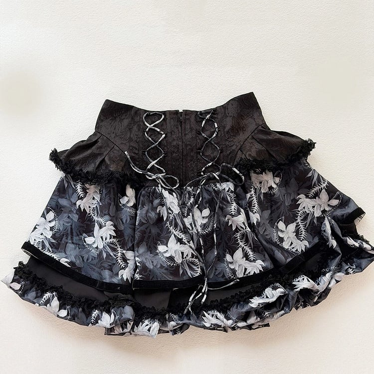 [pre-order Deadline: May 13] Bone Iris Gothic Black Ruffle Shirt + Corset Skirt + Accessories