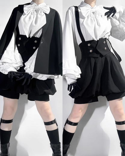 [pre-order] Retro Dark Prince Ribbon Shirt + Tail Shorts