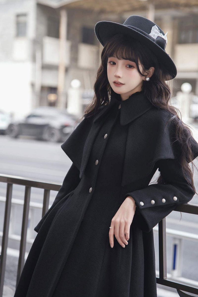 British Detective Lolita Coat + Cape + Skirt + Shirt + Bag + Brooch + Hat + Beret + Necklace