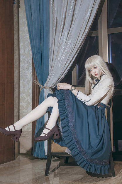 [pre-order] Retro Lolita Classic Blouse Skirt Shawl Suit