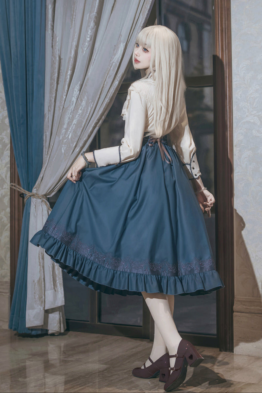 [pre-order] Retro Lolita Classic Blouse Skirt Shawl Suit