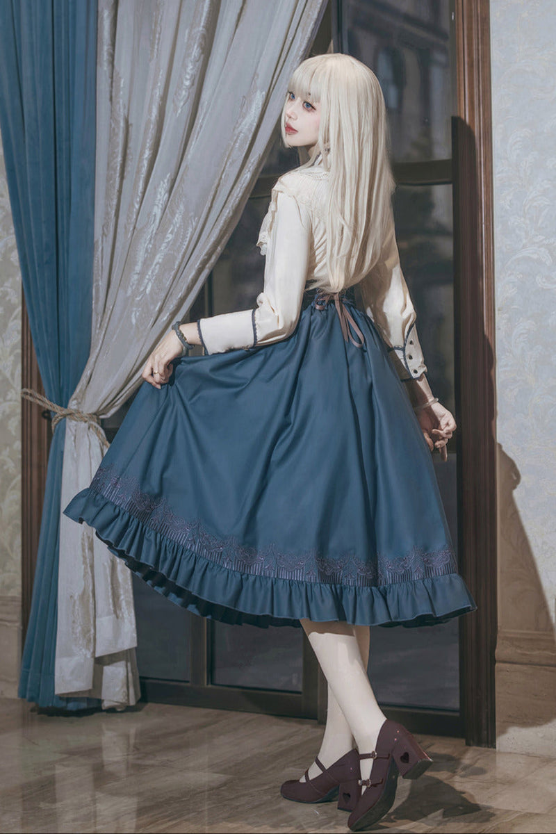 [pre-order] Retro Lolita Classic Blouse Skirt Shawl Suit